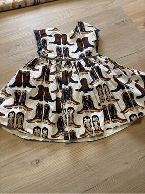 Pink chicken boots dress